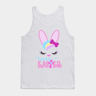 HAPPY EASTER Bunny Sleeping Face Christian Girls Women Gift Tank Top